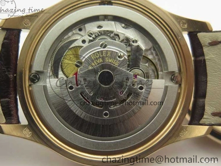 1222 Tailored Cellini Time 50509 RG MKF Best Edition Black Dial Roman Marker on Brown Leather Strap A3132 V 3406